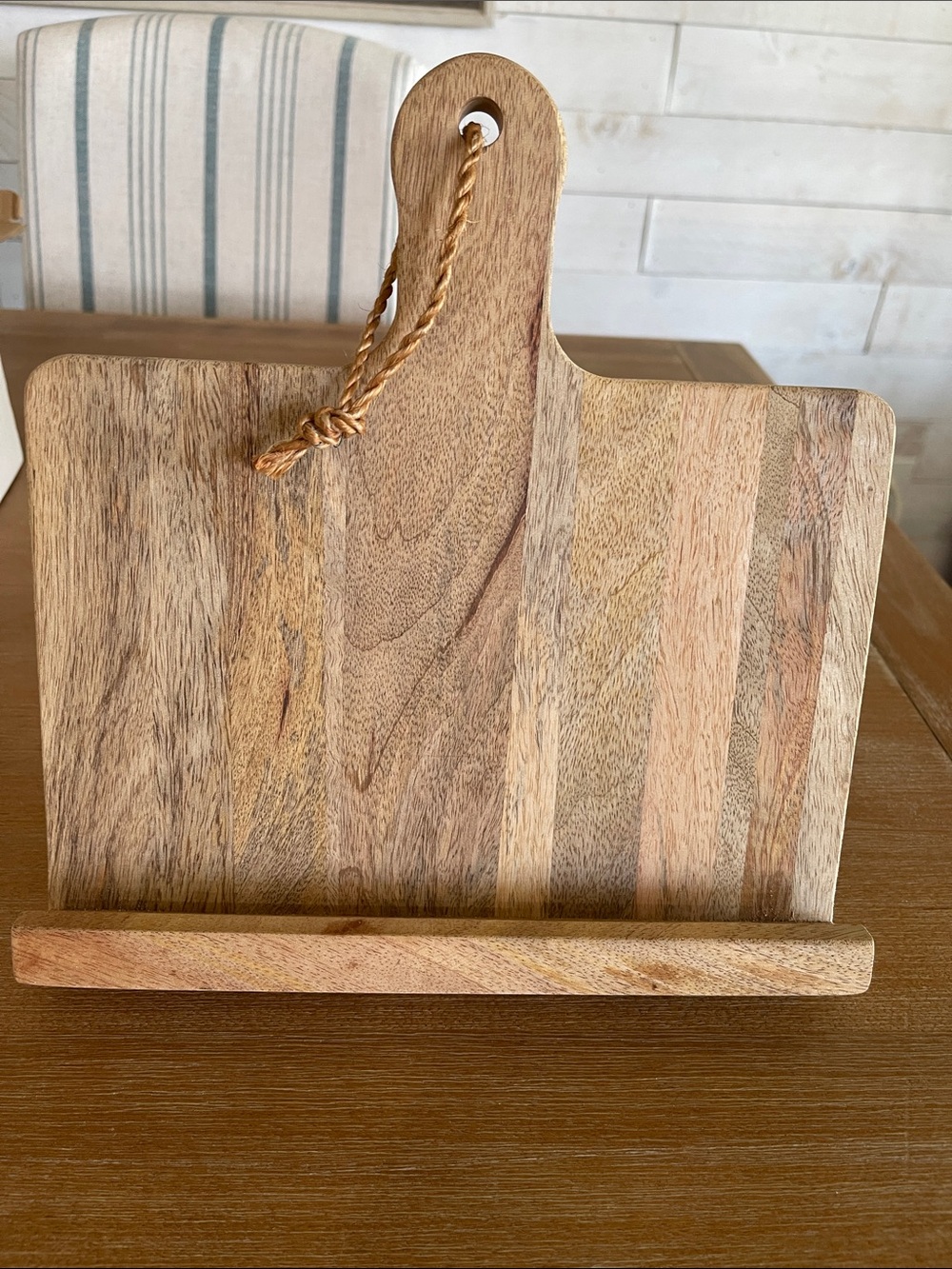 Natural Wood Recipe Book Stand with Handle